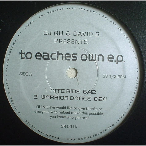 DJ Qu & David S. - To Eaches Own E.P.