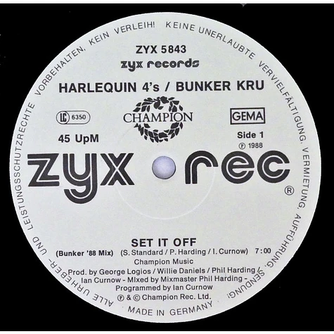 Harlequin Four's / Bunker Kru - Set It Off (Bunker '88 Mix)