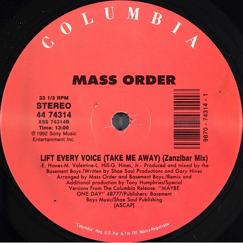 Mass Order - Lift Every Voice (Take Me Away)