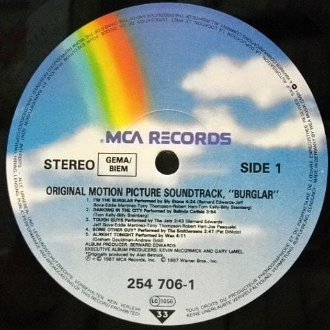 V.A. - Burglar: Original Motion Picture Soundtrack