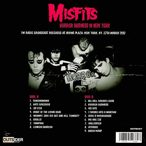 Misfits - Horror Business In New York Irving Plaza 1982
