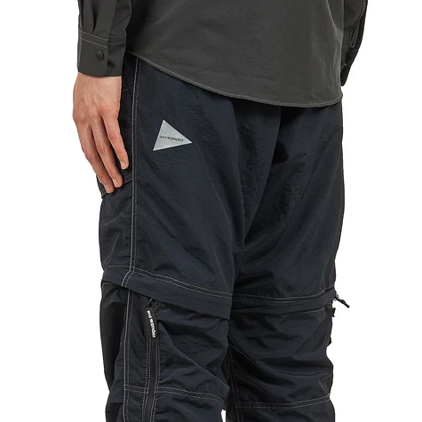 and wander - NY Taffeta Hiker 2Way Pants (Black) | HHV