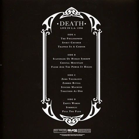 Death - Live In L.A. And Silver Mege With And Silver Splatter Vinyl Edition
