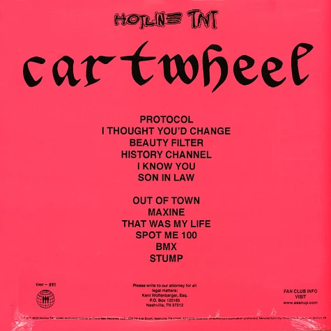 Hotline Tnt - Cartwheel Indie Exclusive Colored Vinyl Edition