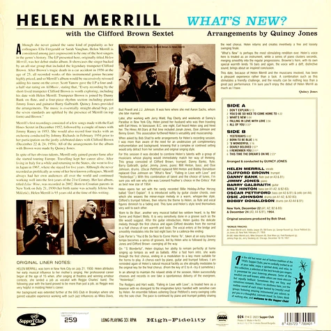 Helen Merrill - What's New With The Clifford Brown Sextet