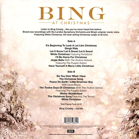 Bing Crosby With London Symphony Orchestra - Bing At Christmas Silver-Clear Splatter