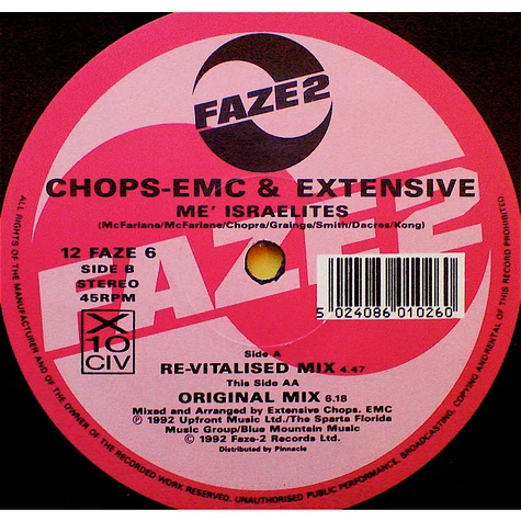 Chops EMC & Extensive - Me' Israelites