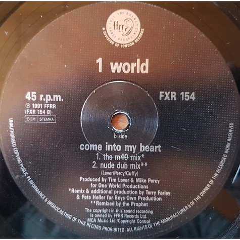 1 World - Come Into My Heart (Remix)