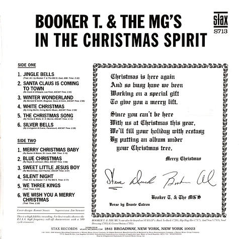 Booker T & Mg's - In The Christmas Spirit Clear Vinyl Edition