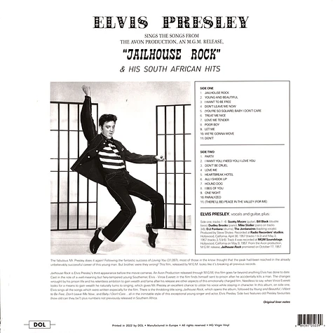 Elvis Presley - Jailhouse Rock & His South African Hits Blue Vinyl Edition