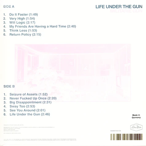 Militarie Gun - Life Under The Gun Transparent Curacao Vinyl Edition