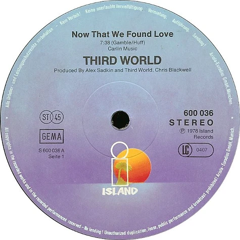 Third World - Now That We Found Love / One Cold Vibe