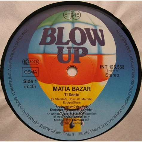 Matia Bazar - Ti Sento