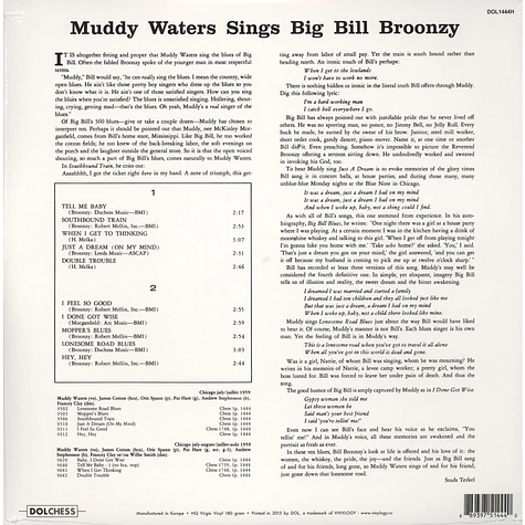 Muddy Waters - Muddy Waters Sings Big Bill 180g Vinyl Edition
