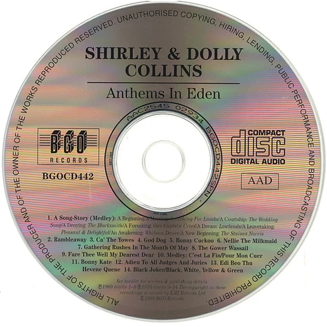 Shirley & Dolly Collins - Anthems In Eden