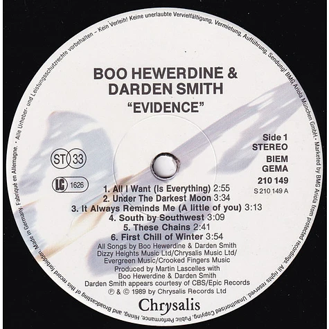 Boo Hewerdine & Darden Smith - Evidence