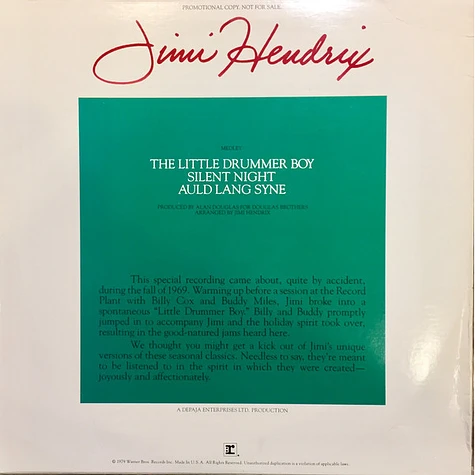 Jimi Hendrix - Medley: The Little Drummer Boy / Silent Night / Auld Lang Syne