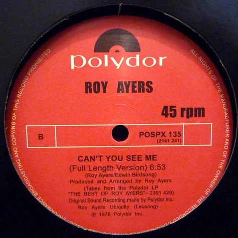 Roy Ayers - Running Away / Can't You See Me