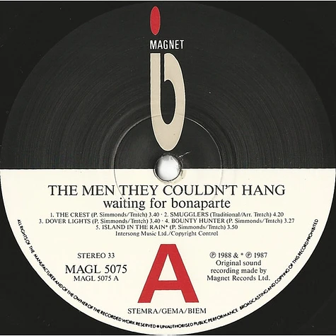 The Men They Couldn't Hang - Waiting For Bonaparte