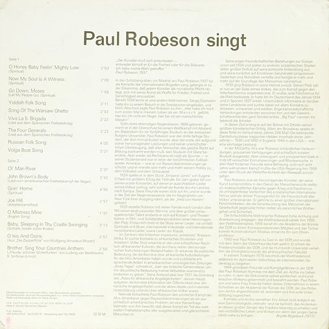 Paul Robeson - Paul Robeson Singt