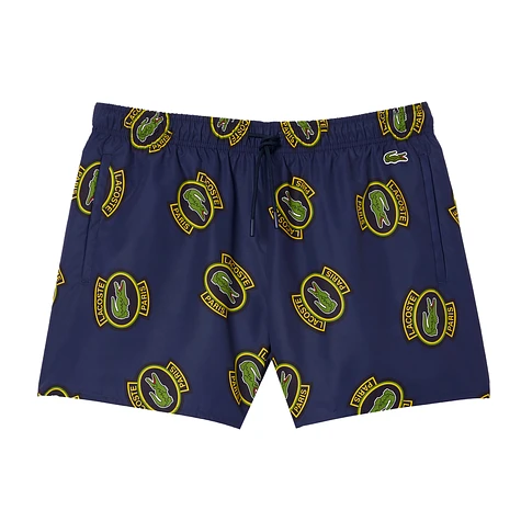 Lacoste - Short Heritage Print Swim Trunks