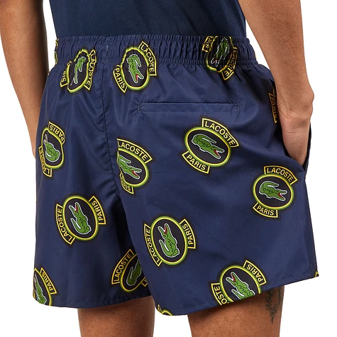 Lacoste - Short Heritage Print Swim Trunks