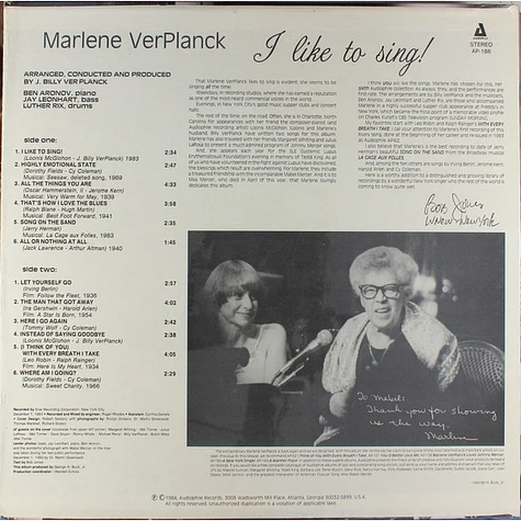Marlene VerPlanck - I Like To Sing!