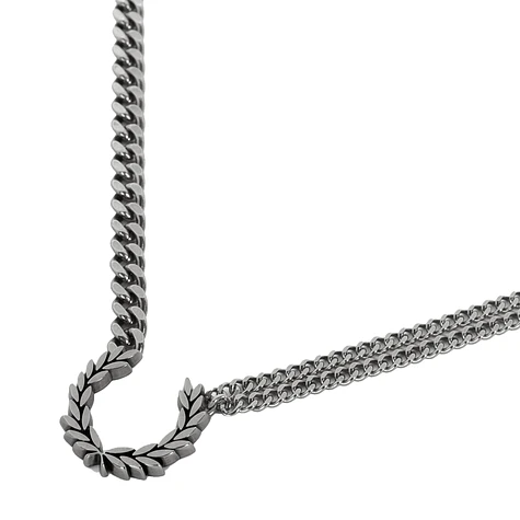 Fred Perry - Double Chain Laurel Wreath Necklace (Metallic Silver 