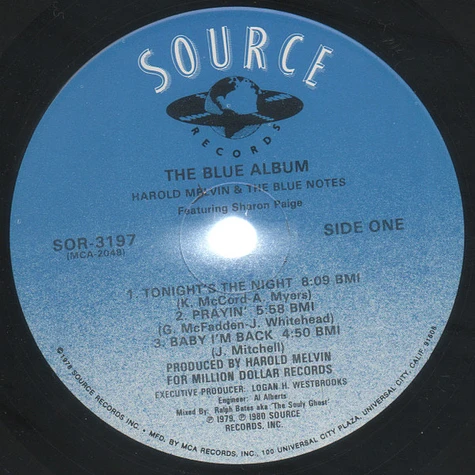 Harold Melvin And The Blue Notes Featuring Sharon Paige - The Blue Album
