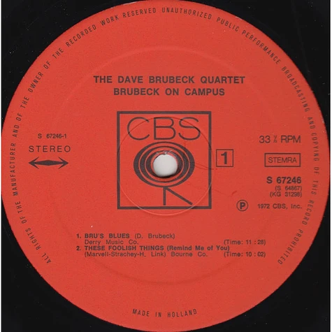 The Dave Brubeck Quartet - Brubeck On Campus