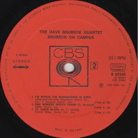 The Dave Brubeck Quartet - Brubeck On Campus