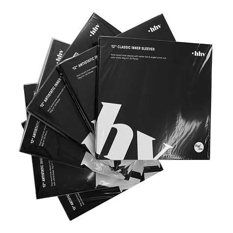 Vinyl Care Premium Inner Sleeves - 50x12" antistatic • 110g/m2 • corner cut • black
