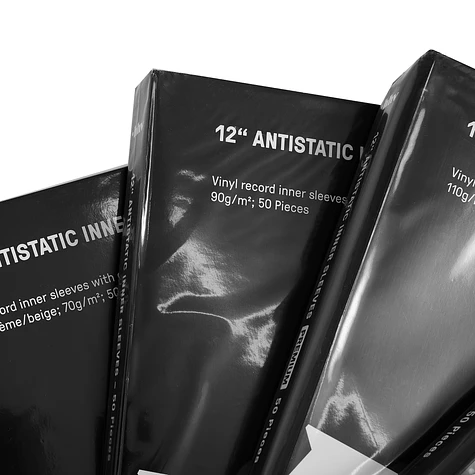 Vinyl Care Premium Inner Sleeves - 50x12" antistatic • 110g/m2 • corner cut • black