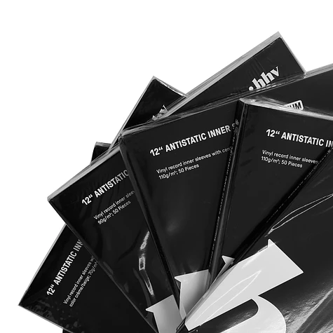 Vinyl Care Premium Inner Sleeves - 50x12" antistatic • 110g/m2 • corner cut • black