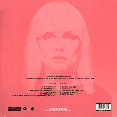 Blondie - Live In Boston 1978 Pink Vinyl Edition