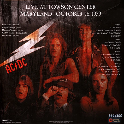 AC/DC - Live 1979 At Towson Center Red Marble Vinyl Edition