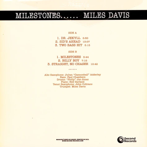 Miles Davis - Milestones Orange Marble Vinyl Edition