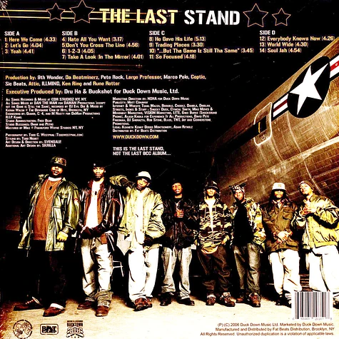 レコード BOOT CAMP CLIK / THE LAST STAND / 2LP レコード