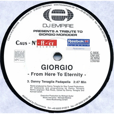 Giorgio Moroder - From Here To Eternity