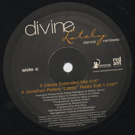 Divine - Lately (Dance Remixes)