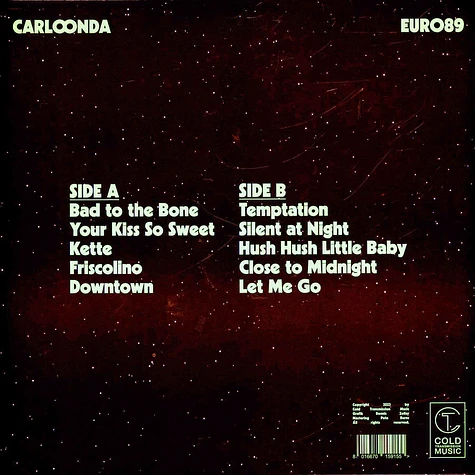 Carlo Onda - Euro 89 Black Vinyl Edition