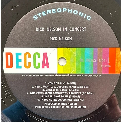 Ricky Nelson - Rick Nelson In Concert