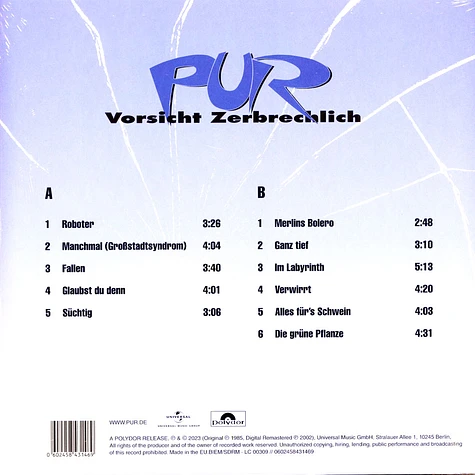 Pur - Vorsicht Zerbrechlich Colored Vinyl Edition
