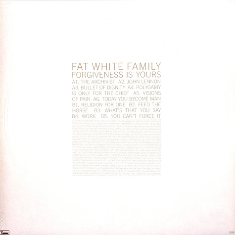 Fat White Family - Forgiveness Is Yours Cloudy Clear Vinyl Edition