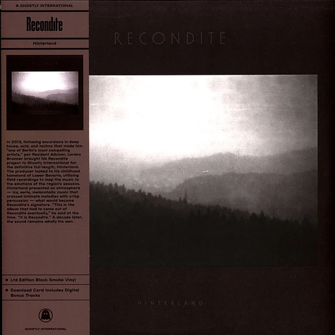 Recondite - Hinterland 10th Anniversary Edition