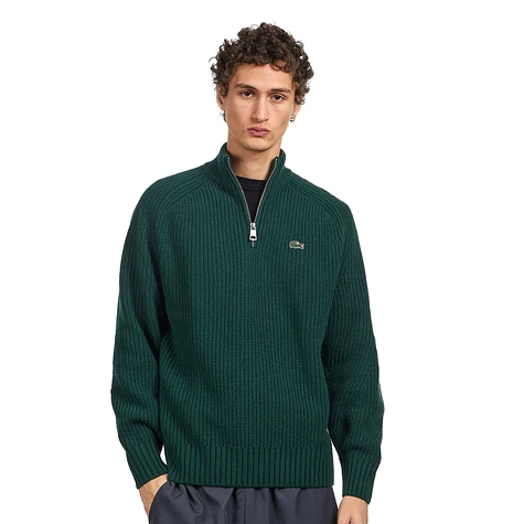 Lacoste - Carded Wool High Neck Zipped Sweater