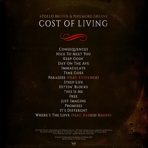 Apollo Brown & Philmore Greene - Cost Of Living Red Cloudy Vinyl Edition