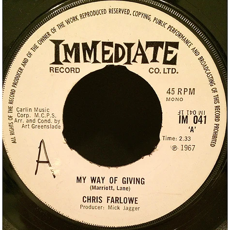 Chris Farlowe - My Way Of Giving