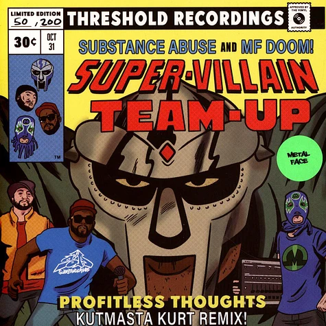 Substance Abuse & MF DOOM - Super-Villain Team-Up Profitless Thoughts Kutmasta Kurt Remix HHV EU Silver Vinyl Edition