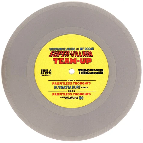 Substance Abuse & MF DOOM - Super-Villain Team-Up Profitless Thoughts Kutmasta Kurt Remix HHV EU Silver Vinyl Edition